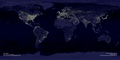 earthlights2_dmsp_big.jpg: Certainement l\'image la plus spectaculaire de notre planète "vue de nuit". NASA